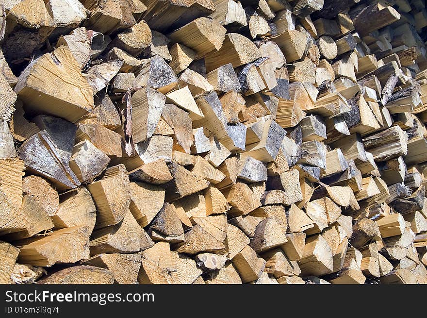 Pile of chopped fire wood. Pile of chopped fire wood