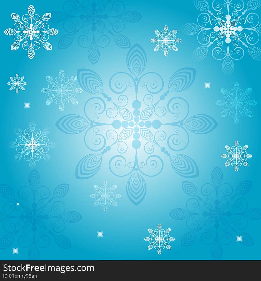 Blue Snowflakes Background