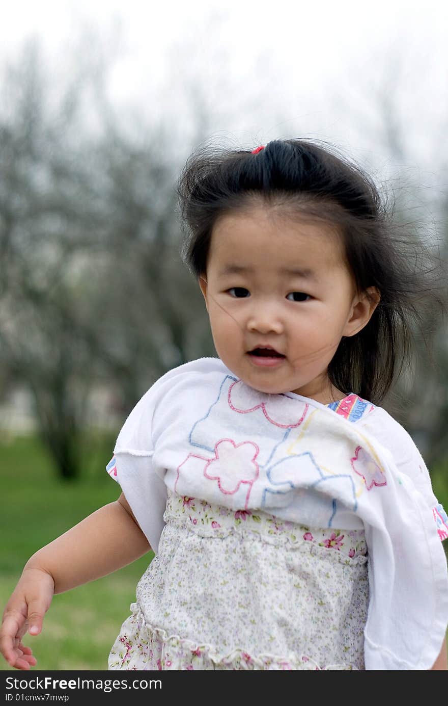 She is a little Chinese girl.