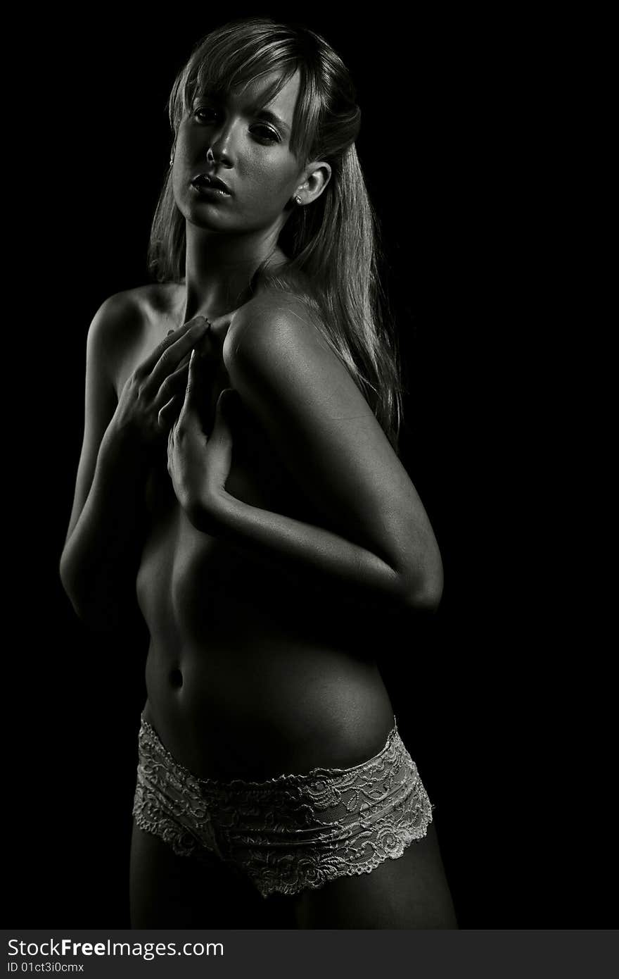 Black white model body scape