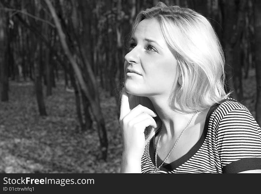 A portrait shot of a girl in park. A portrait shot of a girl in park