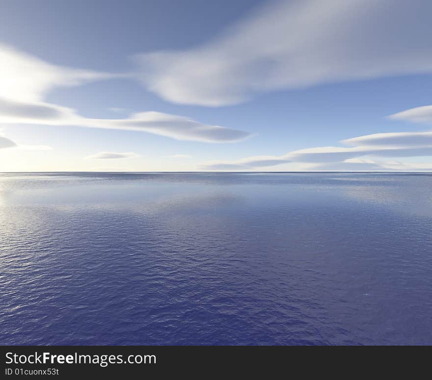 3D illustration of beautiful seascape