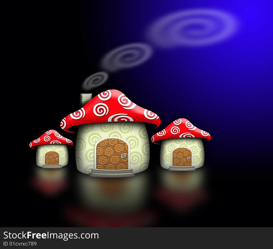 Mushroom House In The Dark