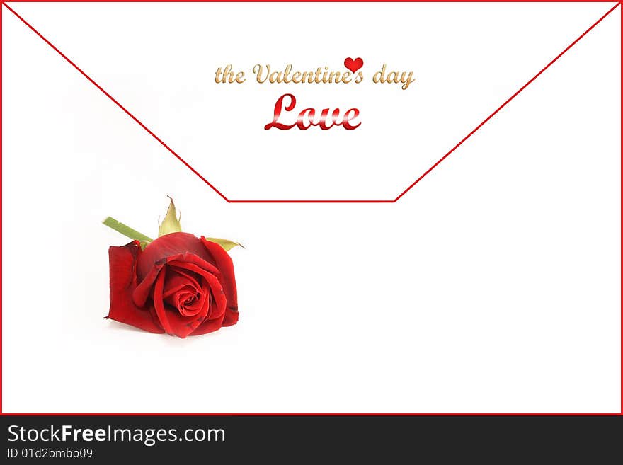 Letter for you. Greeting card with the Valentine's day. Letter for you. Greeting card with the Valentine's day