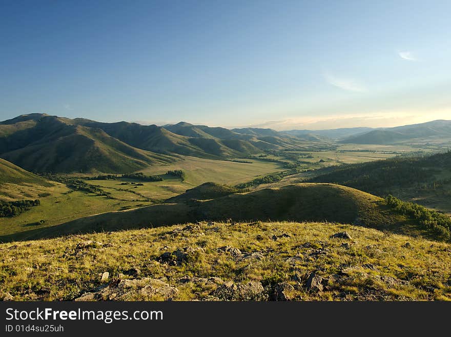 View on the valley from the mountain. View on the valley from the mountain