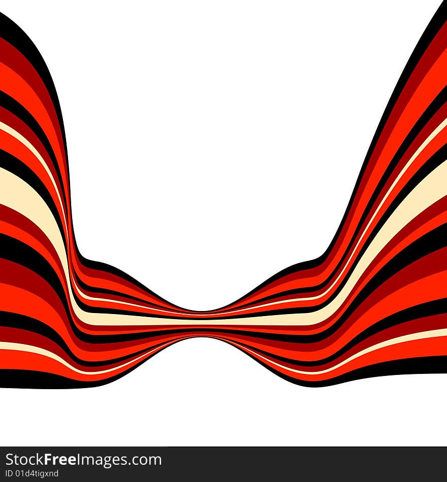 Background with bent lines. Vector illustration