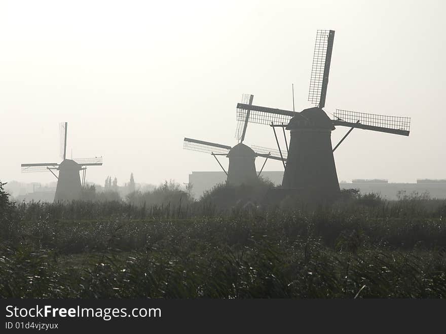 Sunset At Kinderdijk