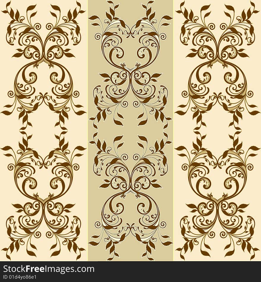 Floral decorative background, floral elements