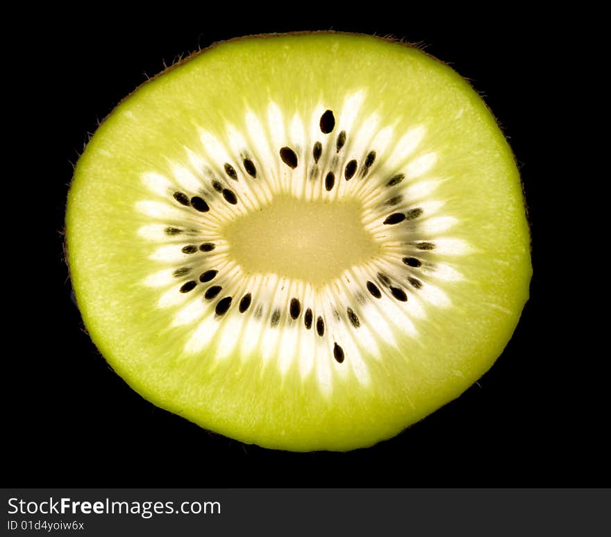 Kiwi isolated on black background