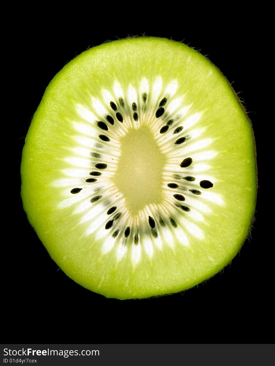 Kiwi isolated on black background