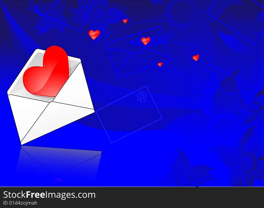 Envelope and heart