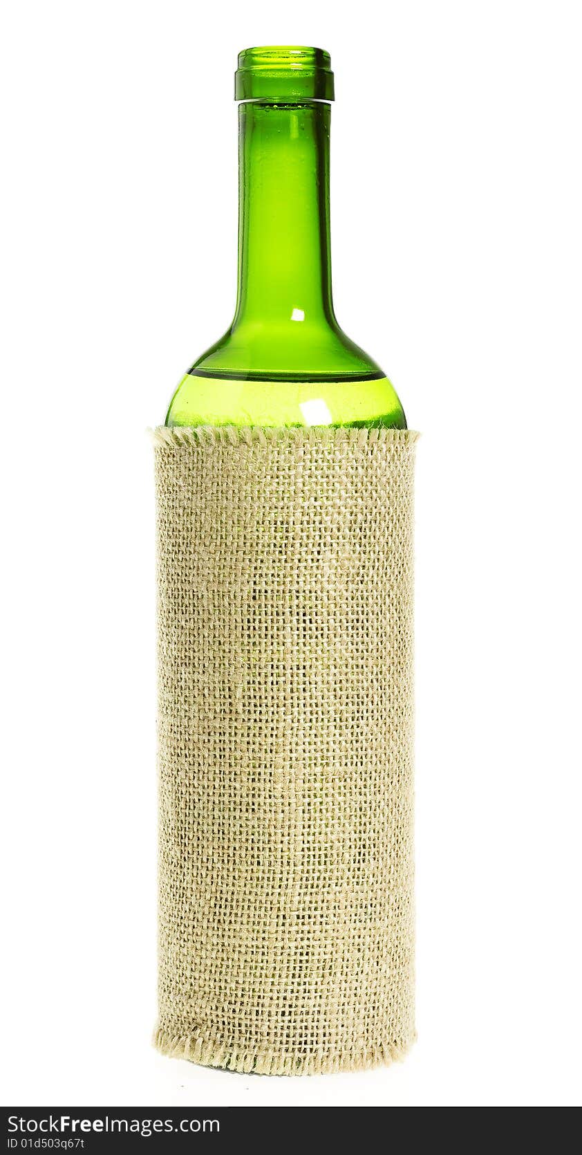 Green bottle isolated on white