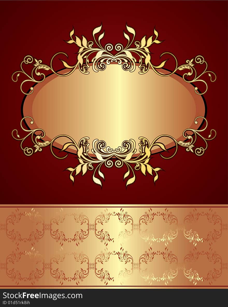 Background with golden decoration