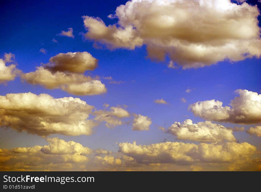 The blue sky and clouds