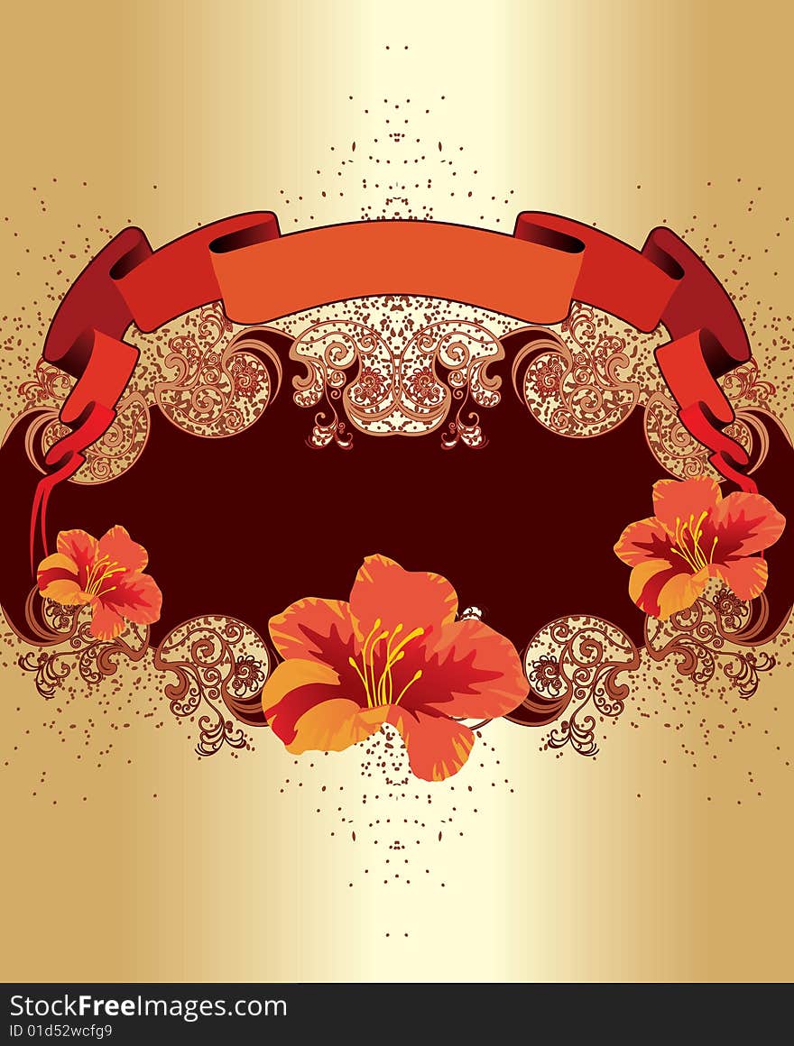 Background with golden decoration