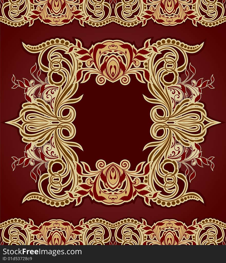 Background with golden decoration