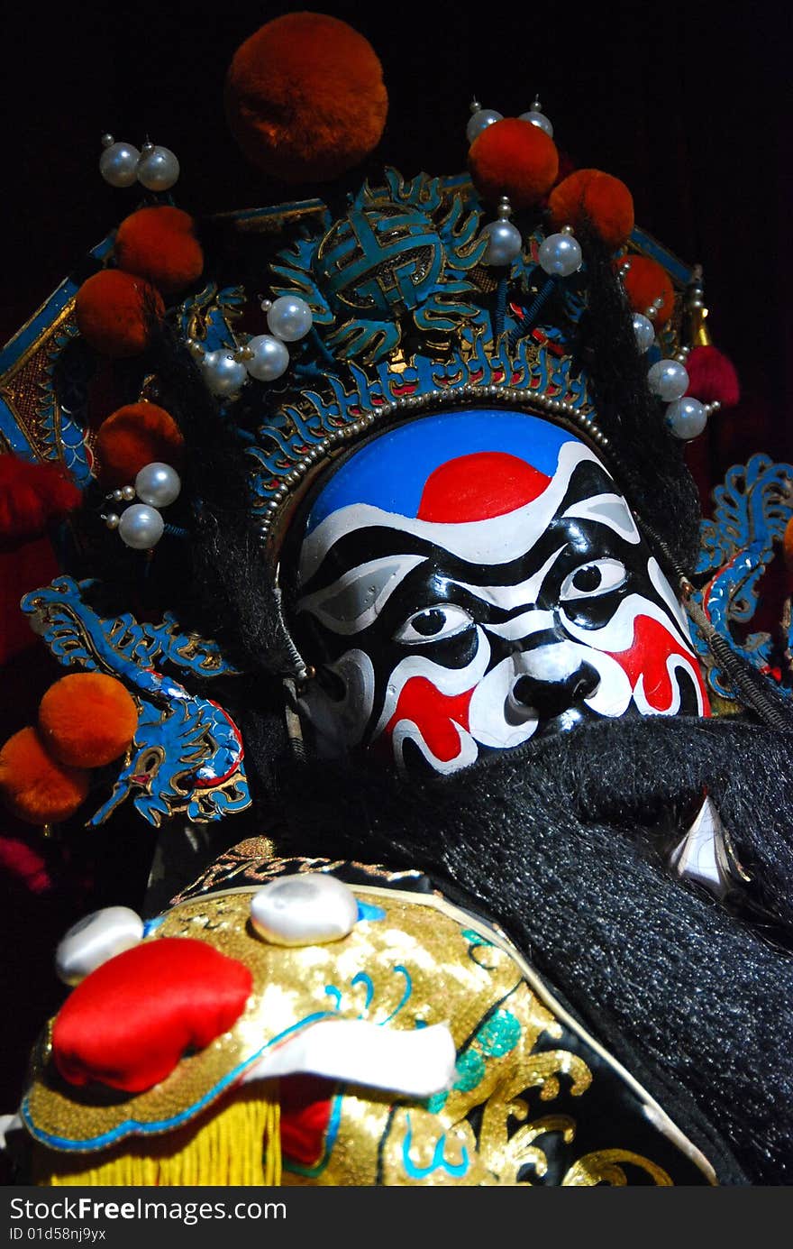 Peking opera puppets. an famous character named guan yu