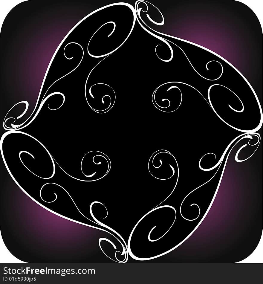 Abstract floral pattern on dark background (vector). Abstract floral pattern on dark background (vector)