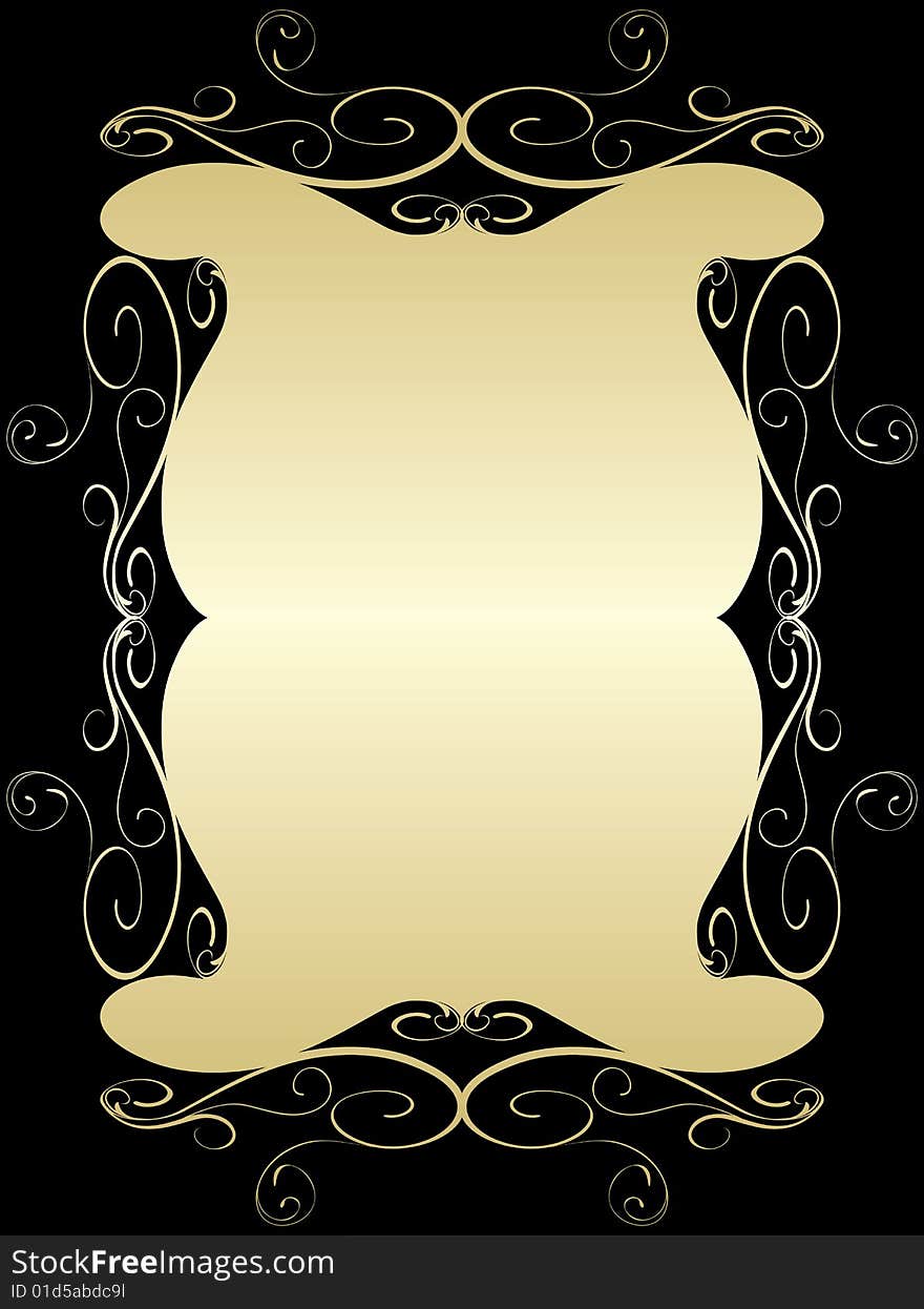 Black and gold frame (vector). Black and gold frame (vector)