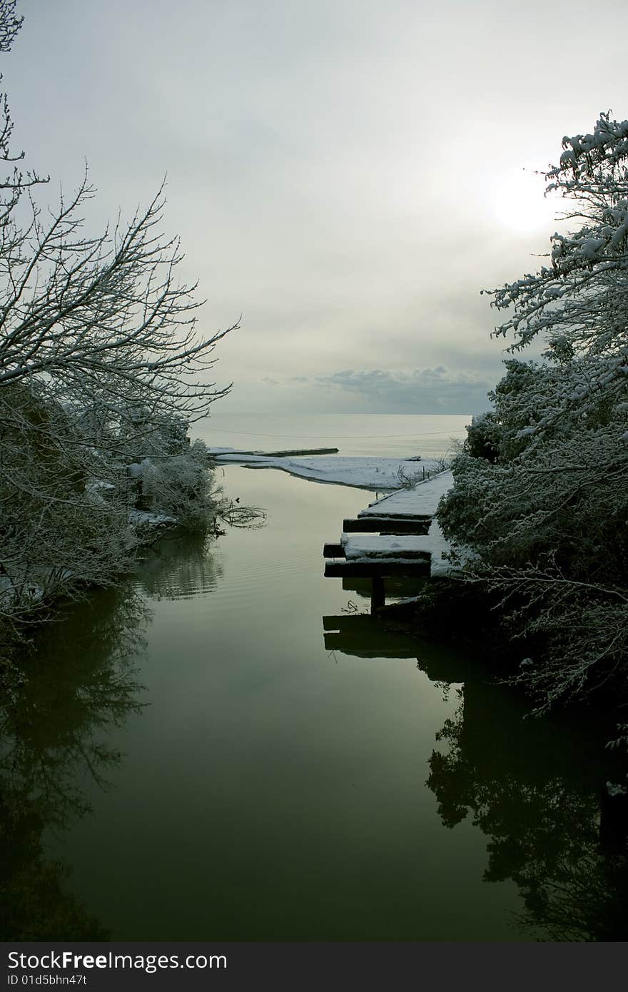 The winter sea beach photo