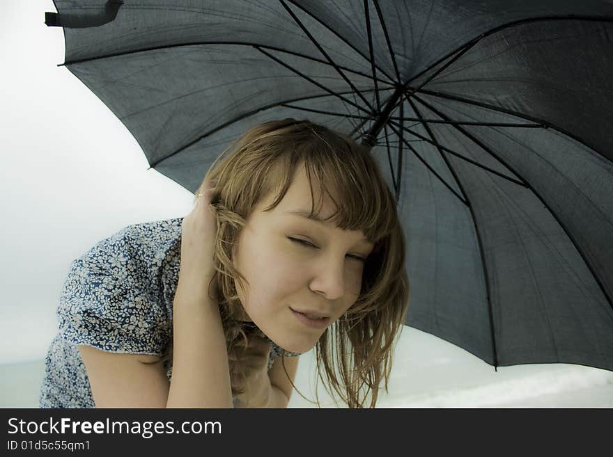 Girl and umbrella