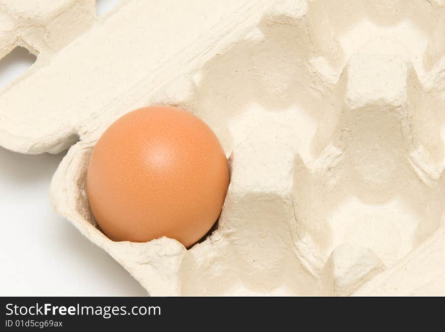 Last egg in cardboard packing. Last egg in cardboard packing.