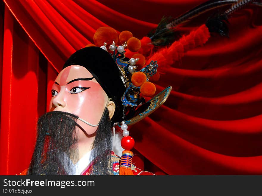 Peking opera puppet: yang yanhui, hero of “The fourth son visits his mother”