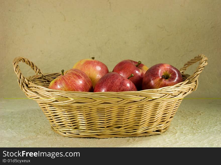 Red apples in Basket