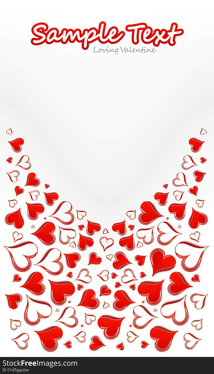 Vector illustration of a beautiful red love card full of hearts and space for custom elements.