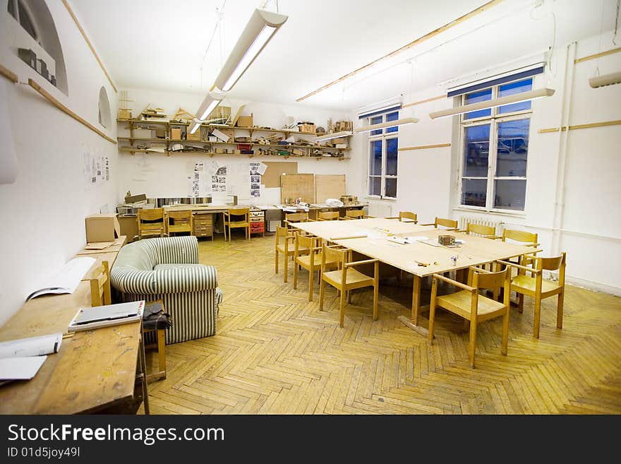 Empty small classroom for students. Empty small classroom for students