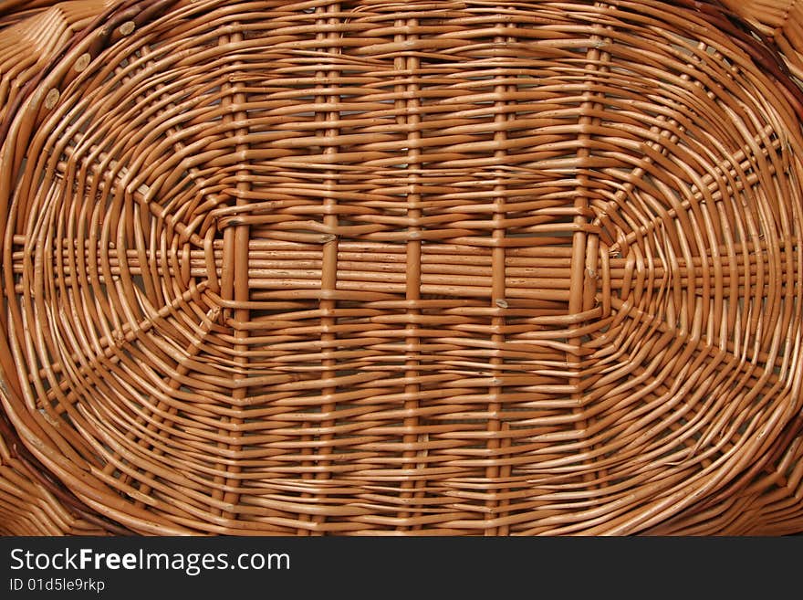 Wicker texture, bottom of a wicker basket