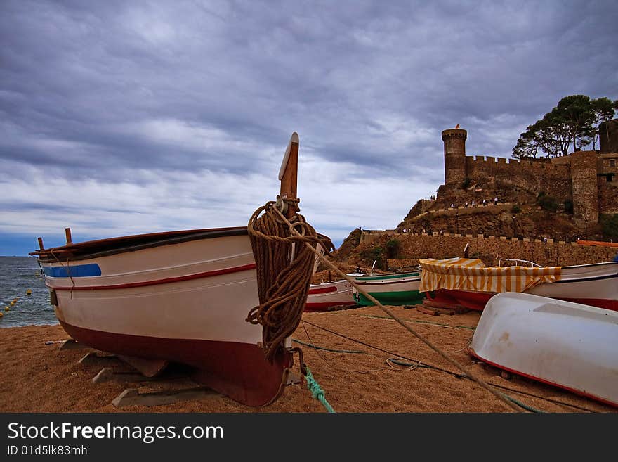 Sailing boats on beach