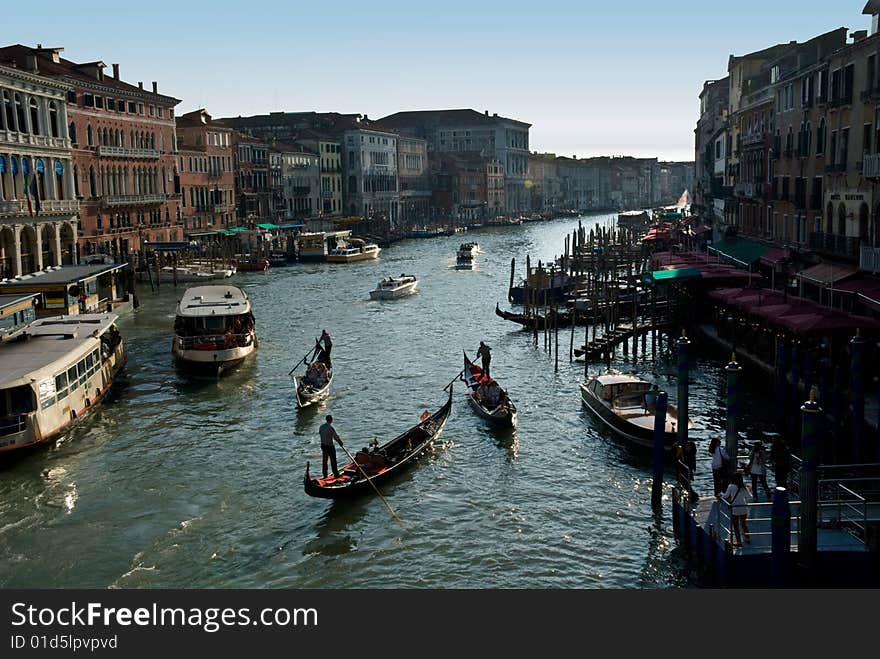 Gondolas on Grand canal