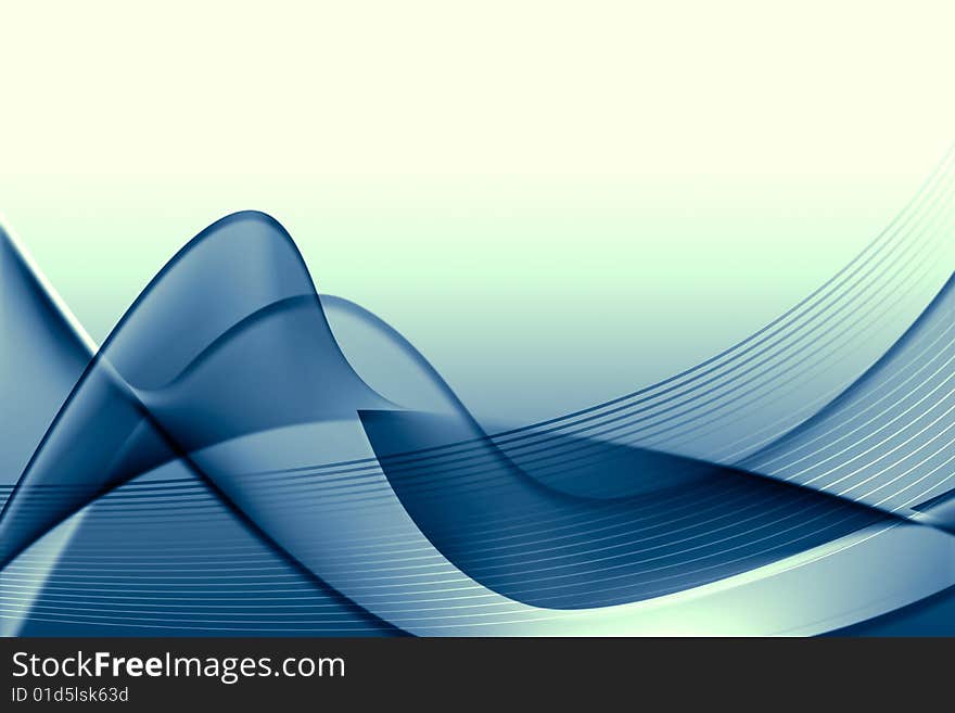 Blue abstract composition with flowing design. Blue abstract composition with flowing design