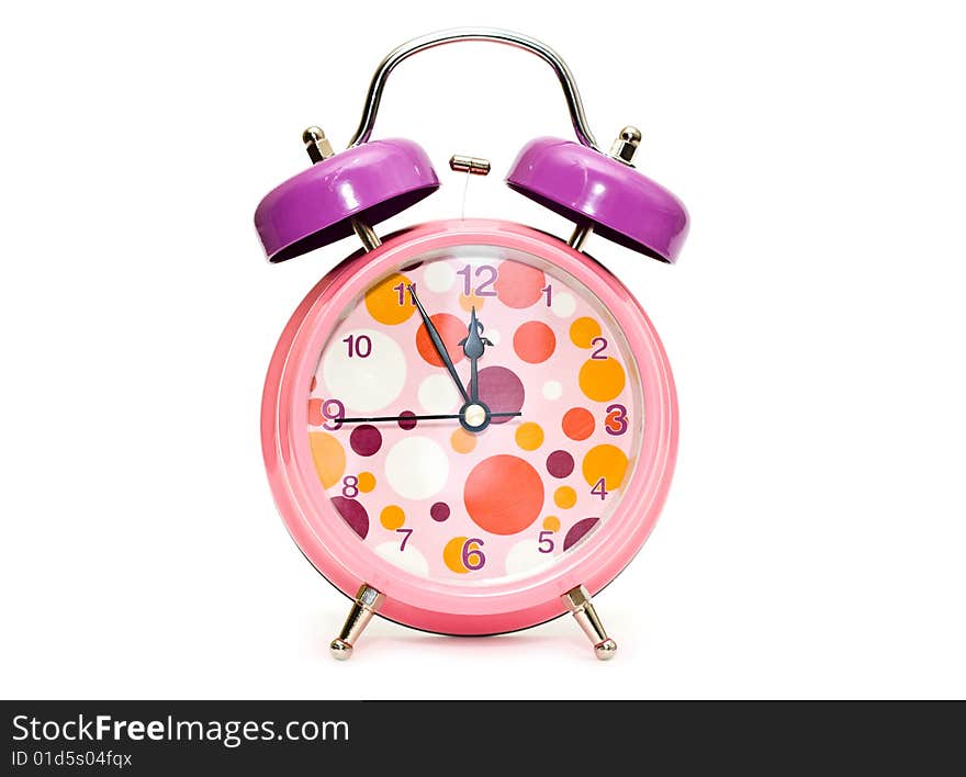 Alarm clock on a white background