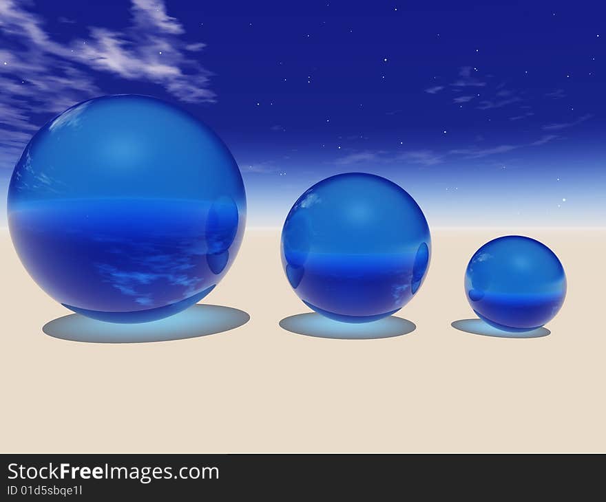 Horizon background 3d (sky, bubble)