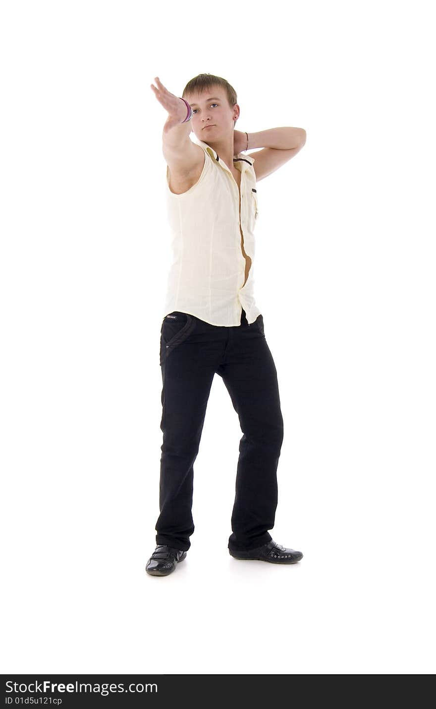 Modern Dancing Man. Isolated on white background.