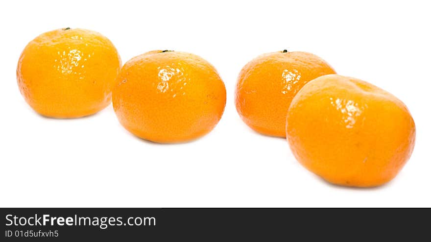 Mandarines on a white background. Mandarines on a white background