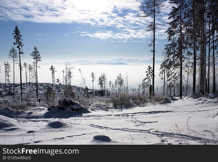 Snowy winter landsape, Slovak republic. Snowy winter landsape, Slovak republic