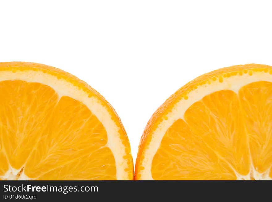 Slice of orange. isolated on white.