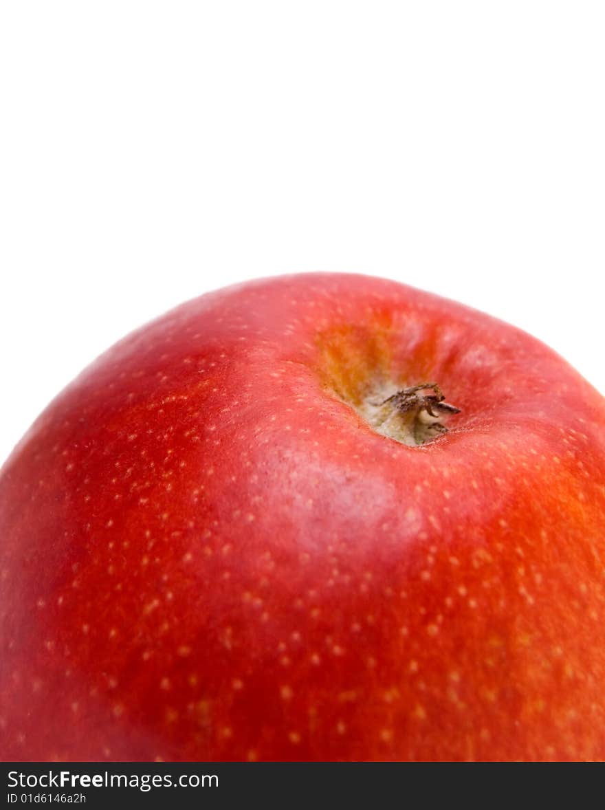 Red apple isolated on the white.