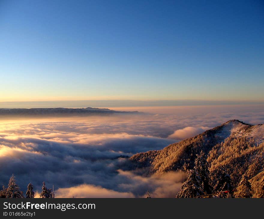 Far away landscape with perfect sky. Far away landscape with perfect sky