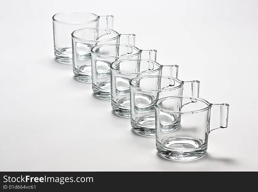 Empty transparent  mugs