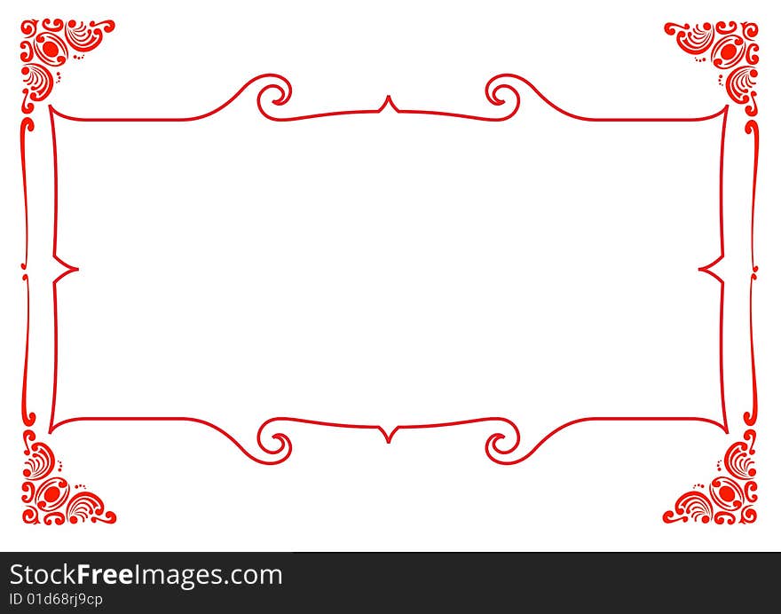 Red frame with white background vector