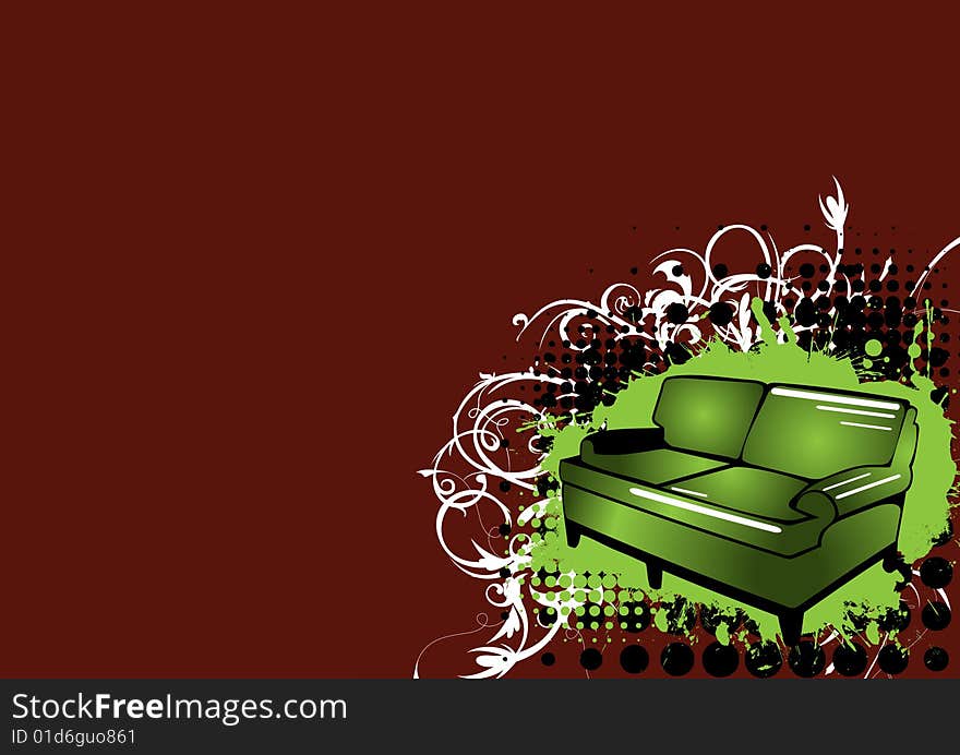 Modern sofa vector designed for interior business promotion