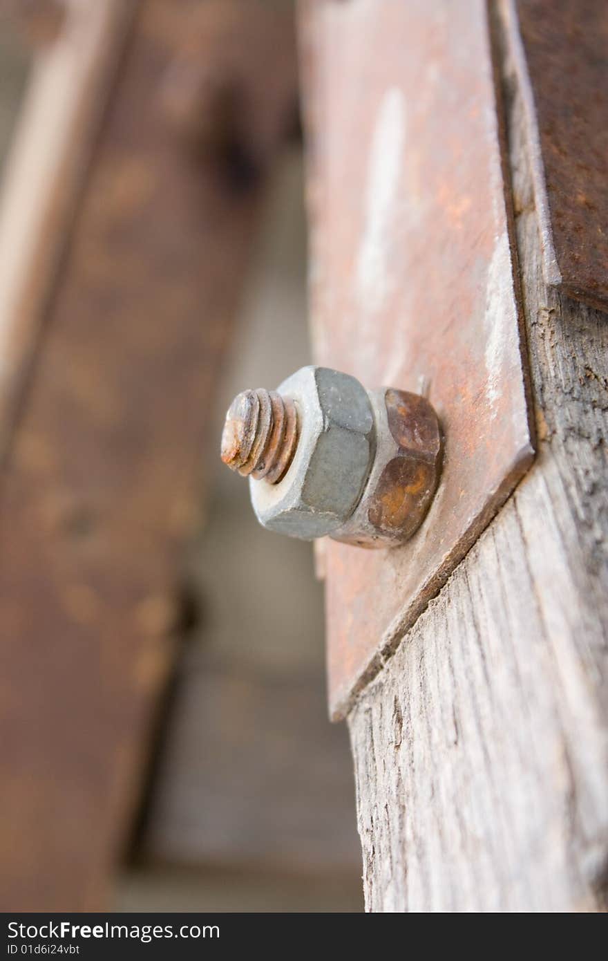 Closeup part of old ladder