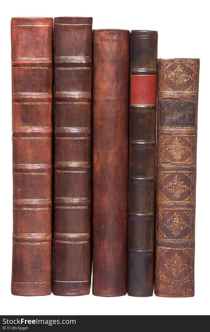 Old leather bound books