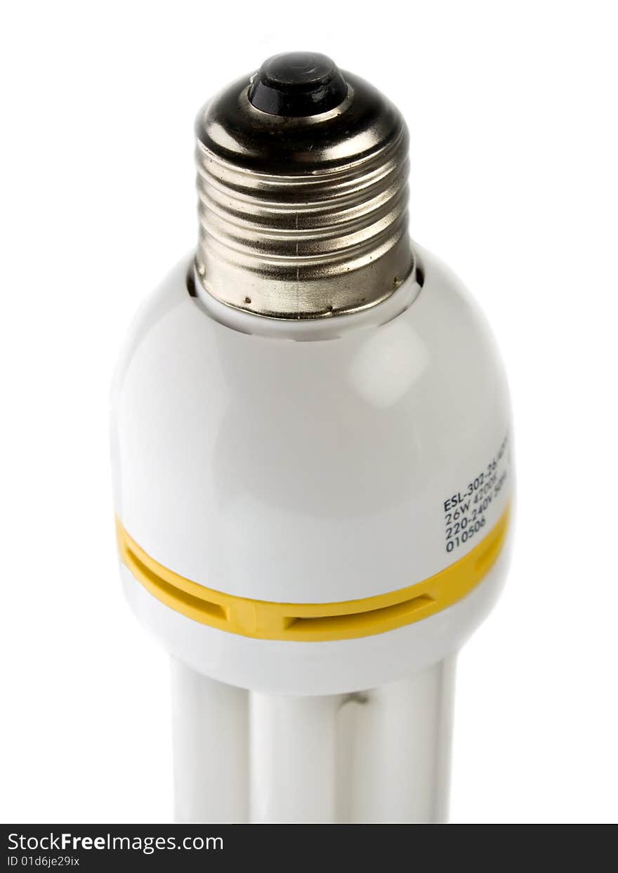 Electrical fluorescent energy-saving lamp at white