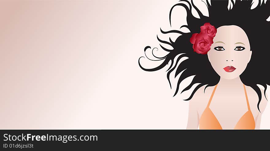 An illustration of a beautiful teen girl. An illustration of a beautiful teen girl