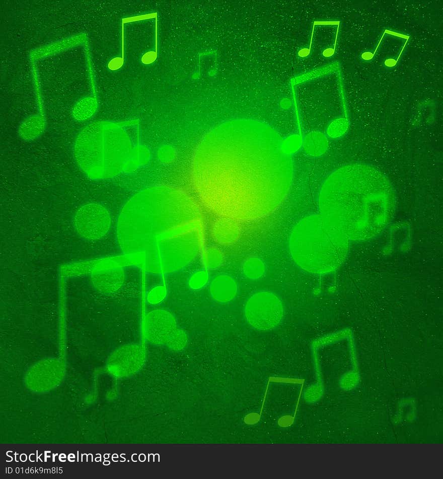 Green melodies with a circles on the wall